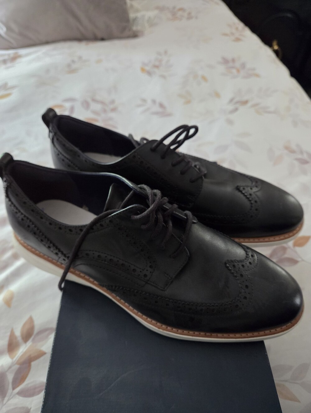 Cole Haan Men's Black and White Casual Oxfords